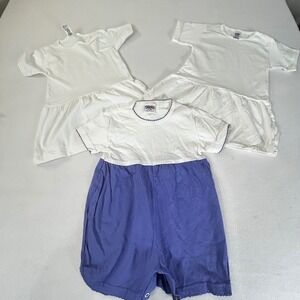 Rich Kids Baby Girls White Purple Romper 18 Month Cotton USA Made